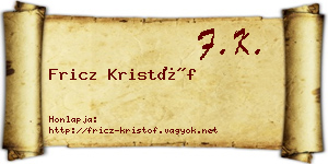 Fricz Kristóf névjegykártya