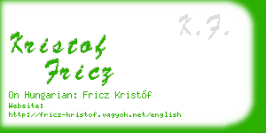 kristof fricz business card